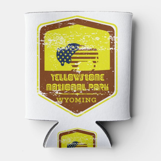 Yellowstone National Park Vintage Can Cooler (Front)