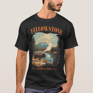 Yellowstone National Park Vintage Hiking Camping T-Shirt