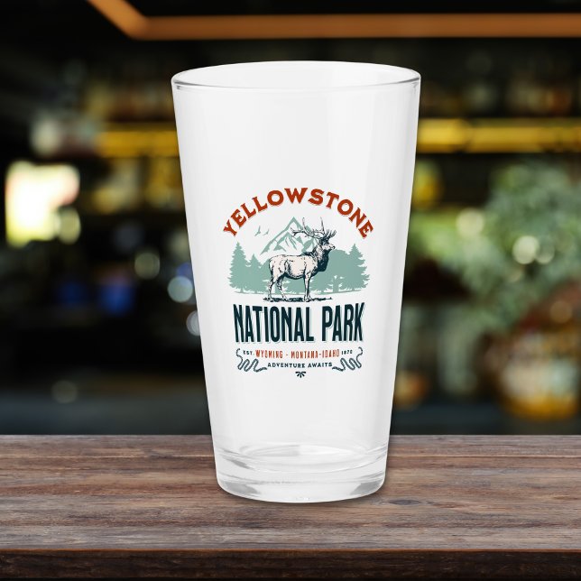 Yellowstone National Park Vintage Landscape Glass (Creator Uploaded)