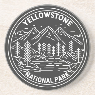 Yellowstone National Park Vintage Monoline  Coaster
