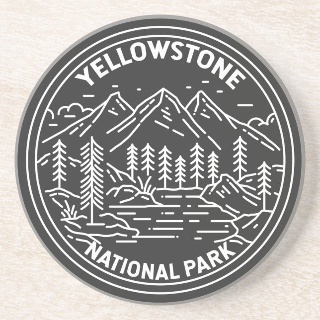 Yellowstone National Park Vintage Monoline  Coaster (Front)