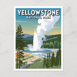 Yellowstone National Park vintage Postcard
