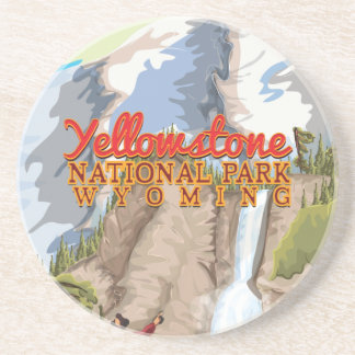 Yellowstone National Park Vintage Poster Coaster