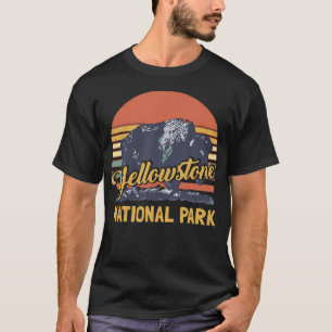 Yellowstone National Park Vintage Retro Bison T-Shirt