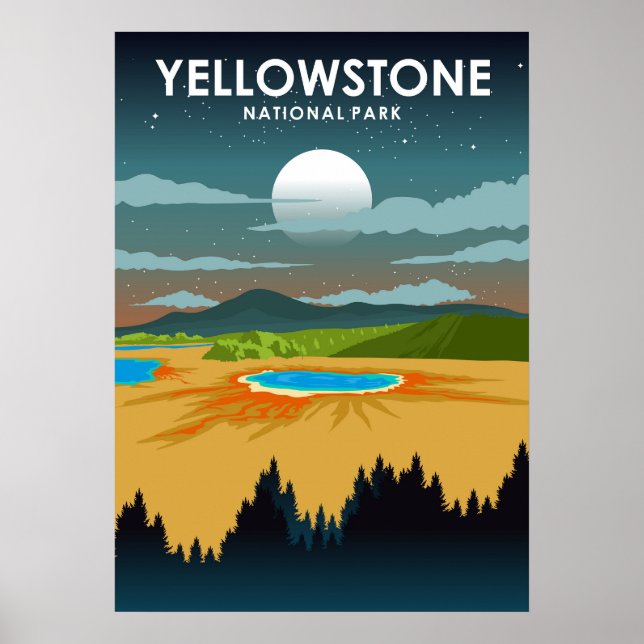Yellowstone National Park Vintage Travel Poster (Front)
