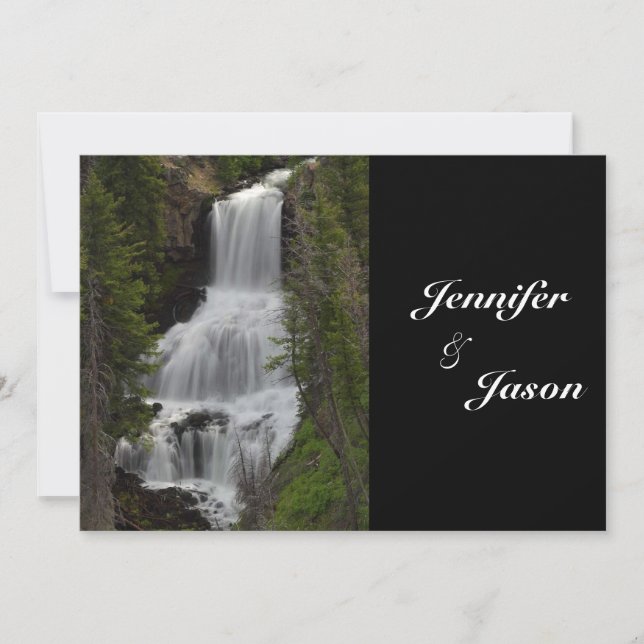 Yellowstone National Park Waterfall Wedding Invite (Front)