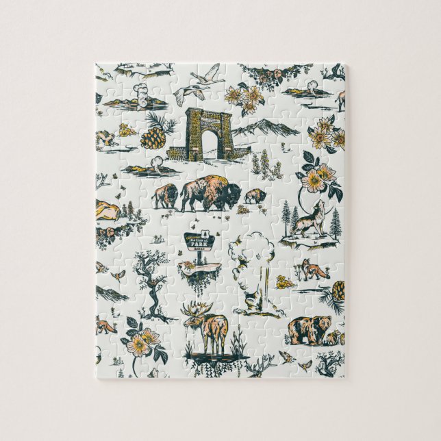 Yellowstone National Park Wildlife Pattern Jigsaw Puzzle (Vertical)