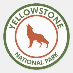 Yellowstone National Park Wolf Classic Round Sticker