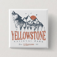 Yellowstone National Park Wolf Mountains Vintage 