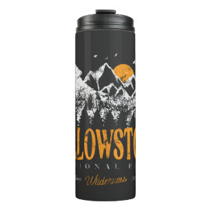 Yellowstone National Park Wolf Mountains Vintage Thermal Tumbler