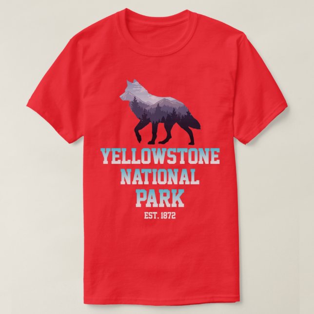 Yellowstone National Park Wolf T-Shirt (Design Front)