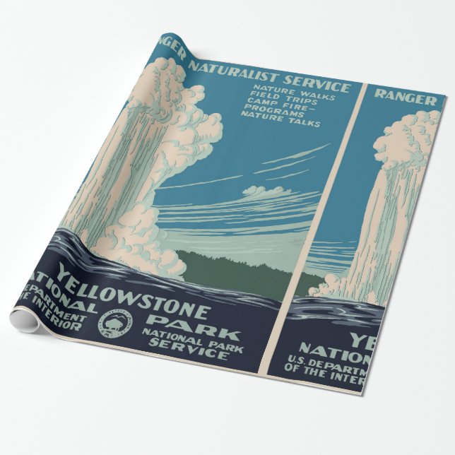 Yellowstone National Park Wrapping Paper (Unrolled)