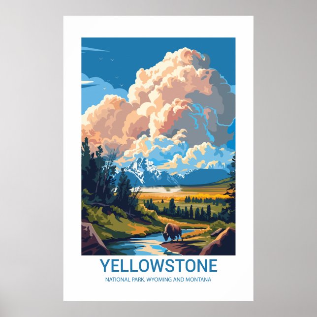 Yellowstone National Park Wyoming and Montana Poster (Front)