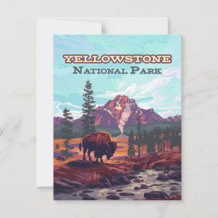 Yellowstone National Park Wyoming Bison Card