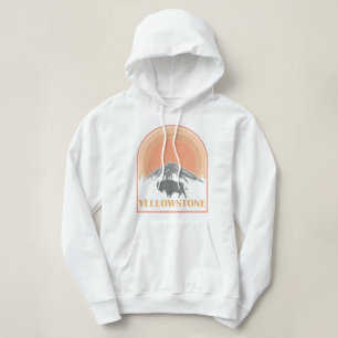 Yellowstone National Park Wyoming Bison Vintage Hoodie
