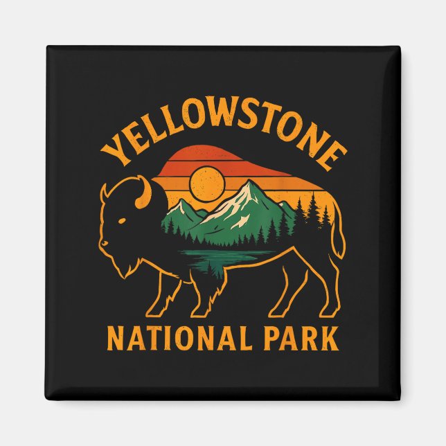 Yellowstone National Park Wyoming Buffalo Bison Su Magnet (Front)