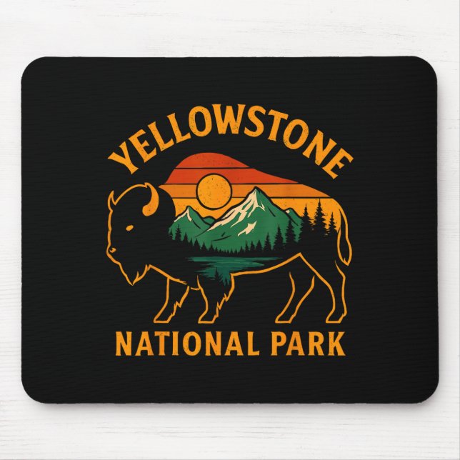 Yellowstone National Park Wyoming Buffalo Bison Su Mouse Mat (Front)