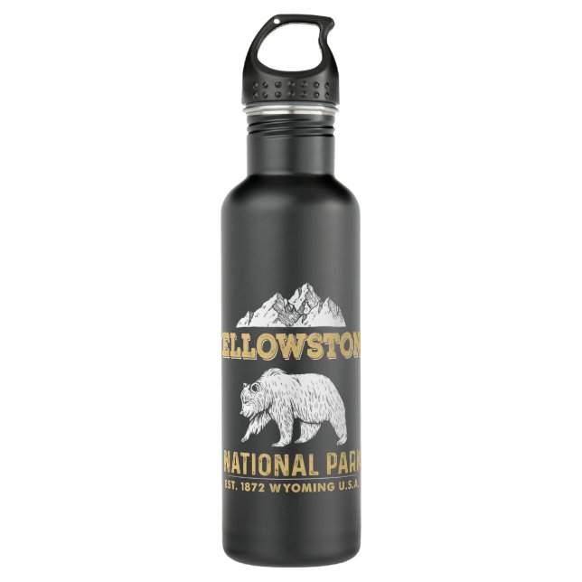 Yellowstone National Park Wyoming Grizzly Bear  710 Ml Water Bottle (Front)