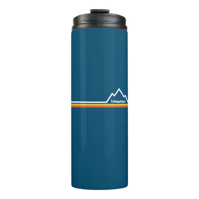 Yellowstone National Park Wyoming Montana Stripe Thermal Tumbler (Front)