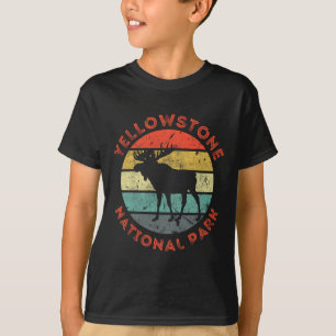 Yellowstone National Park Wyoming Moose Hiking Vin T-Shirt