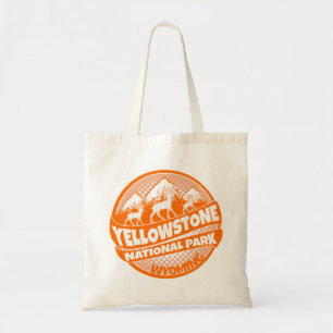 Yellowstone National Park Wyoming orange tote bag