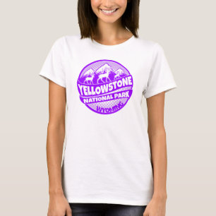 Yellowstone National Park Wyoming purple logo T-Shirt