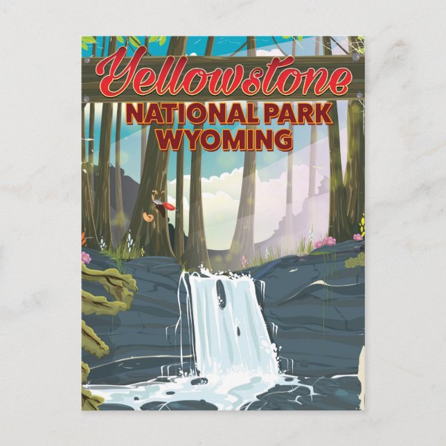 Yellowstone National Park, Wyoming travel poster Postcard (Front)