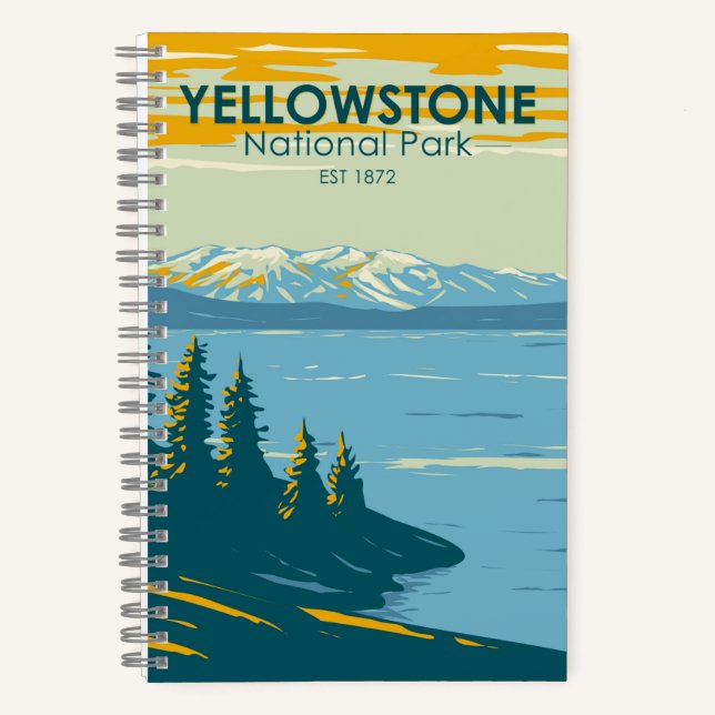 Yellowstone National Park Yellowstone Lake Vintage Notebook (Front)