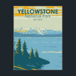 Yellowstone National Park Yellowstone Lake Vintage Postcard<br><div class="desc">Yellowstone Forest vector artwork design. The park features dramatic canyons,  alpine rivers,  lush forests,  hot springs and gushing geysers,  including its most famous,  Old Faithful.</div>