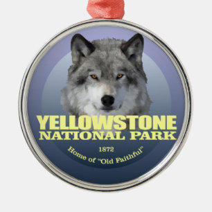 Yellowstone NP (Grey Wolf)2 WT Metal Tree Decoration