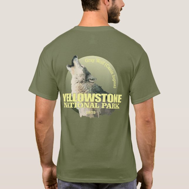 Yellowstone NP (Grey Wolf) WT T-Shirt (Back)