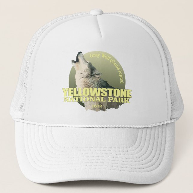 Yellowstone NP (Grey Wolf) WT Trucker Hat (Front)