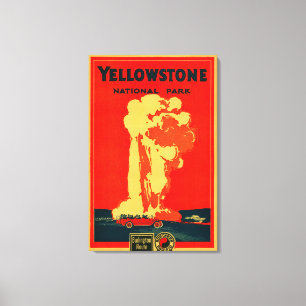 Yellowstone, Old Faithful Advertising Poster Canvas Print
