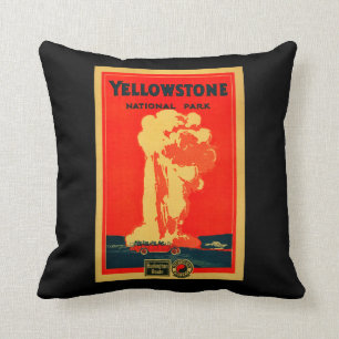 Yellowstone, Old Faithful Advertising Poster Cushion