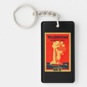 Yellowstone, Old Faithful Advertising Poster Key Ring