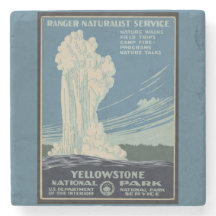 Yellowstone Old Faithful Park Vintage Poster