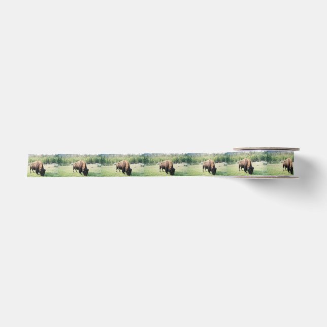 Yellowstone Park Bison Satin Ribbon (Front)