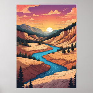 Yellowstone Park Landscape Poster