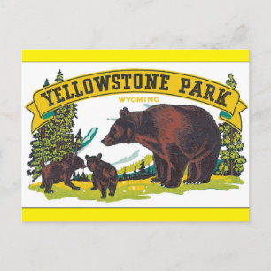 Yellowstone Park_Vintage Travel Poster Artwork Postcard