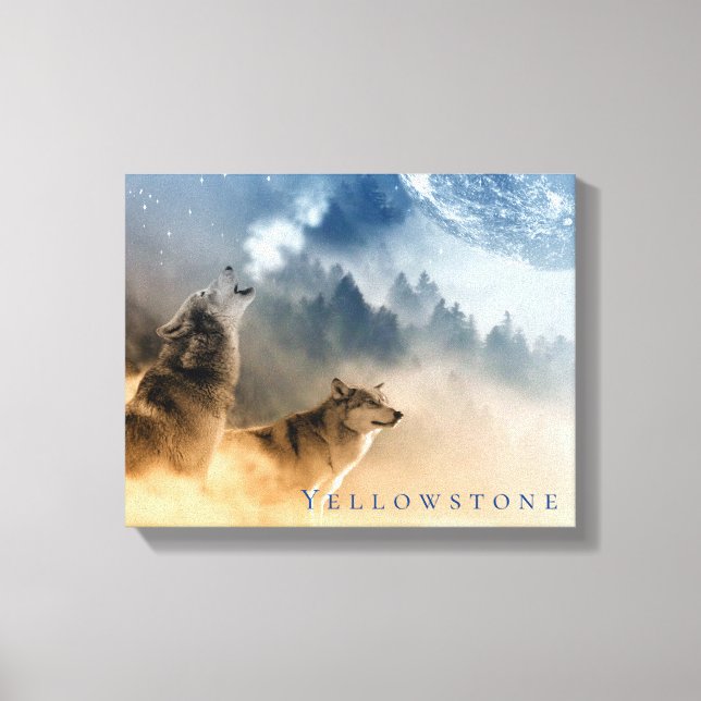 Yellowstone Park Wolves Canvas Art (Front)