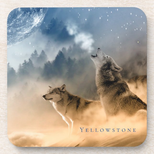 Yellowstone Plastic Coaster-The Wolves  Beverage C Coaster (Front)
