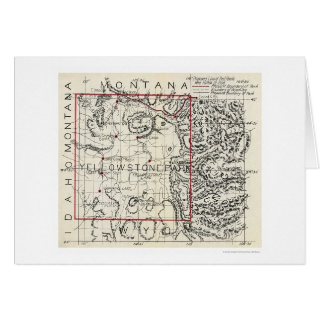 Yellowstone Railroad & Hotel Map 1900 (Front Horizontal)