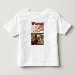 Yellowstone River Bison Vintage Travel Poster Toddler T-Shirt