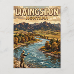 Yellowstone River fly fishing near Livingston Postcard