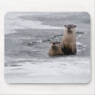 Yellowstone River Otters Mouse Mat