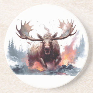 Yellowstone Sandstone Coaster Moose