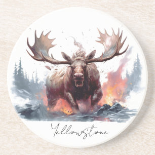 Yellowstone Sandstone Coaster Moose