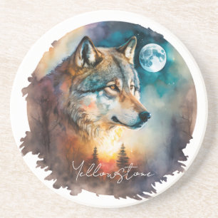 Yellowstone Sandstone Coaster Wolf