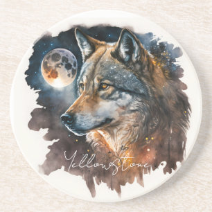 Yellowstone Sandstone Coaster Wolf