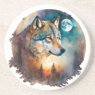 Yellowstone Sandstone Coaster Wolf
